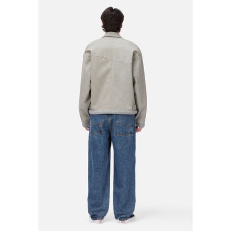 DIME FAUX SUEDE VARSITY JACKET GRAY