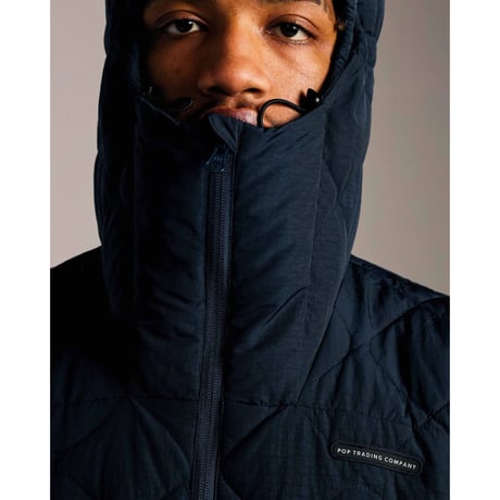 POP TRADING COMPANY QUILTED JACKET NAVY
