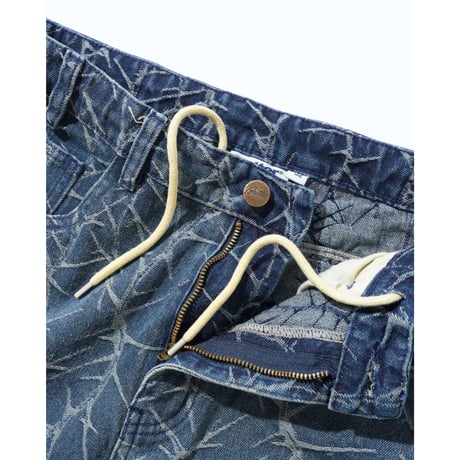 BUTTER GOODS THORN CAMO WIDE CUT DENIM JEANS WSHED INDIGO