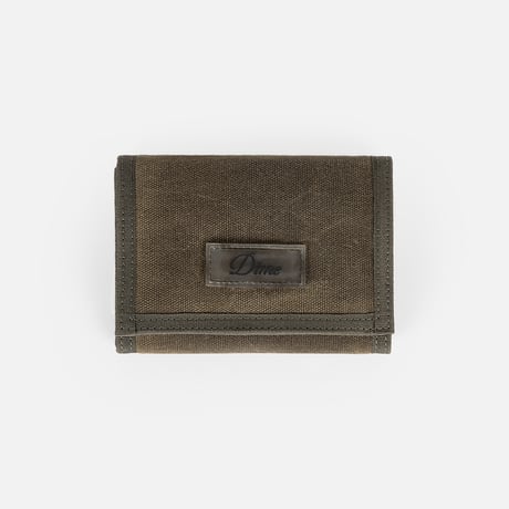 DIME WAXED  VELCRO WALLET OLIVE