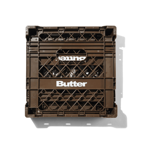 BUTTER GOODS COLLAPSABLE RECORD CRATE BROWN