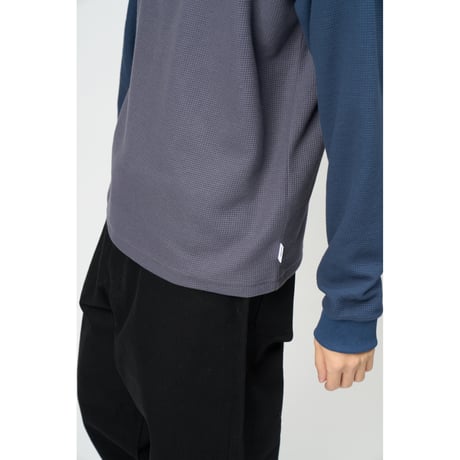 DIASPORA SKATEBOARDS DRY WAFFLE LS TOP NAVY