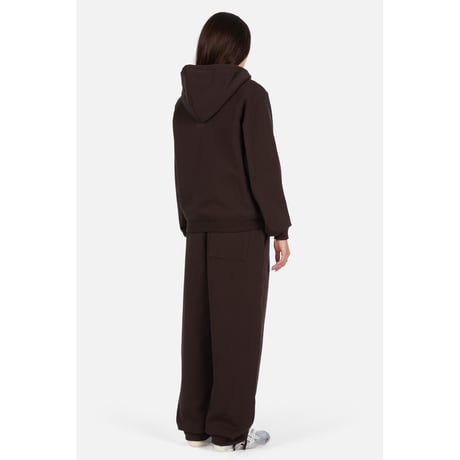 DIME CLASSIC SMALL LOGO ZIP HOODIE DARK BROWN
