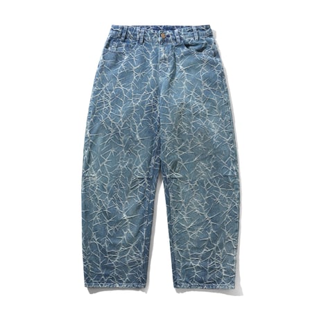 BUTTER GOODS THORN CAMO WIDE CUT DENIM JEANS WSHED INDIGO