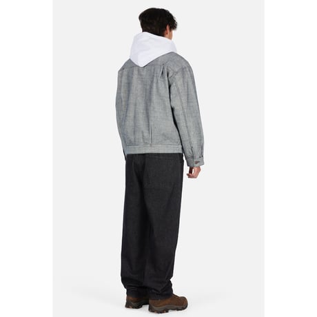 DIME PLEATED DENIM JACKET REVERSED INDIGO