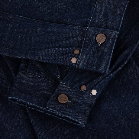 DIME PLEATED DENIM JACKET INDIGO