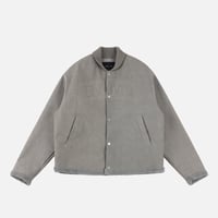 DIME FAUX SUEDE VARSITY JACKET GRAY