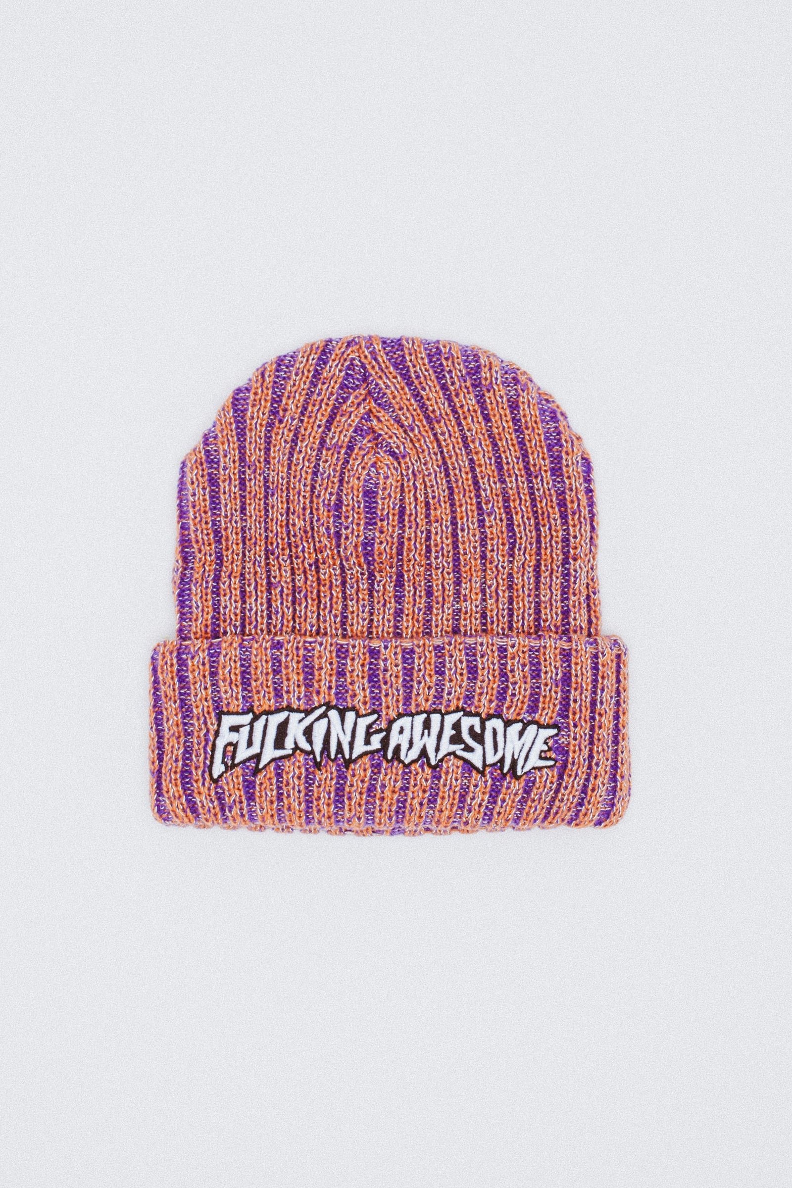 FUCKING AWESOME REFLECTIVE STRIPE BEANIE ORANGE