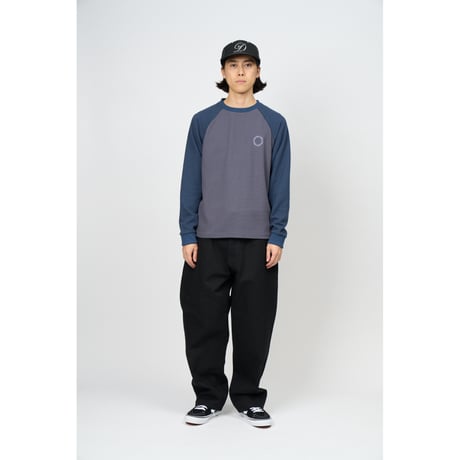 DIASPORA SKATEBOARDS DRY WAFFLE LS TOP NAVY