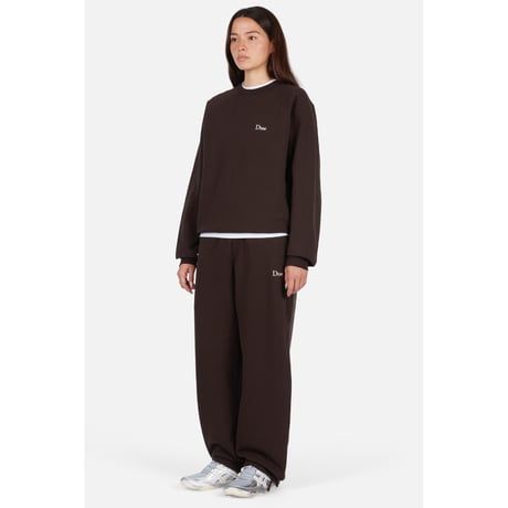 DIME CLASSIC SMALL LOGO CREWNECK DARK BROWN