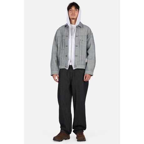 DIME PLEATED DENIM JACKET REVERSED INDIGO