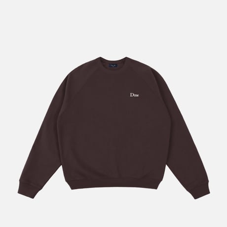 DIME CLASSIC SMALL LOGO CREWNECK DARK BROWN