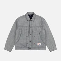 DIME PLEATED DENIM JACKET REVERSED INDIGO