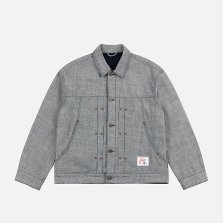 DIME PLEATED DENIM JACKET REVERSED INDIGO