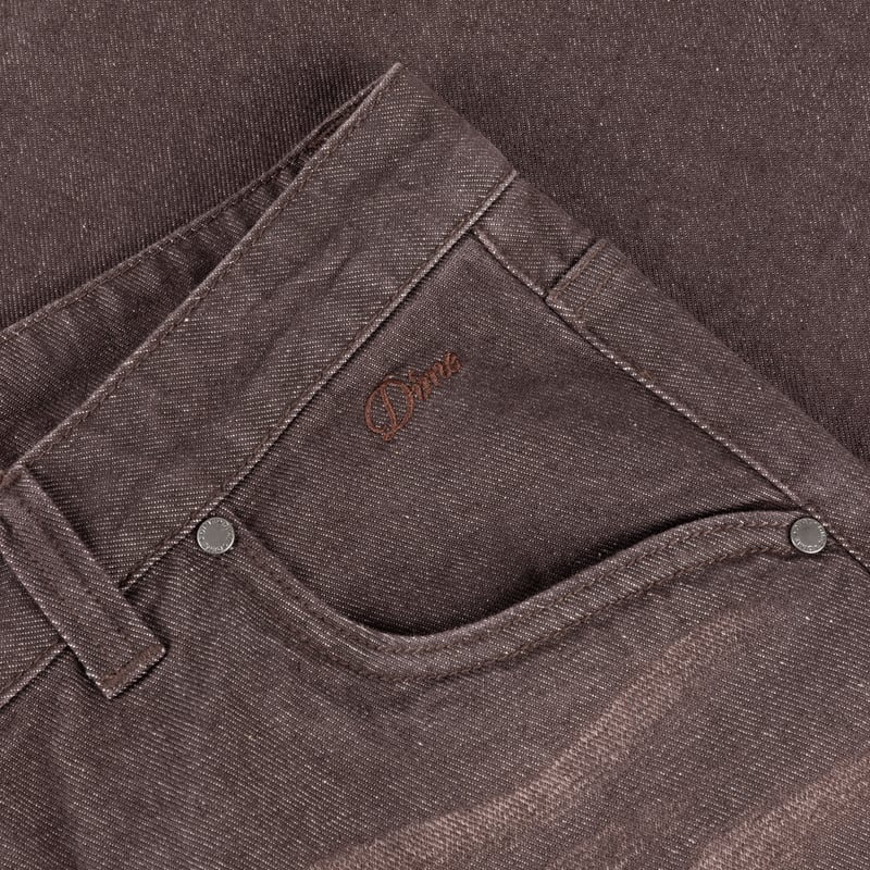 DIME BAGGY DENIM PANTS SANDBLASTED DARK BROWN |