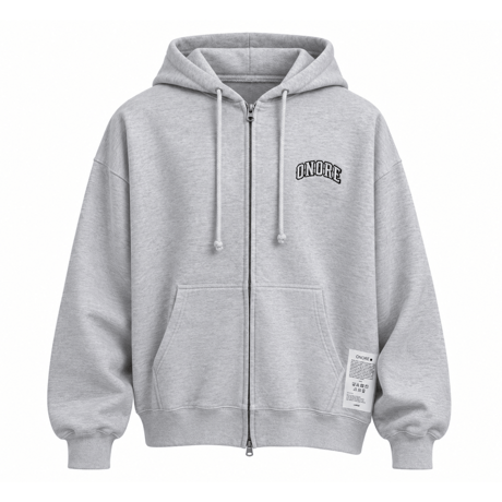 ONORE■ / "ONR" Zip Up Sweat Hoodie / ASH