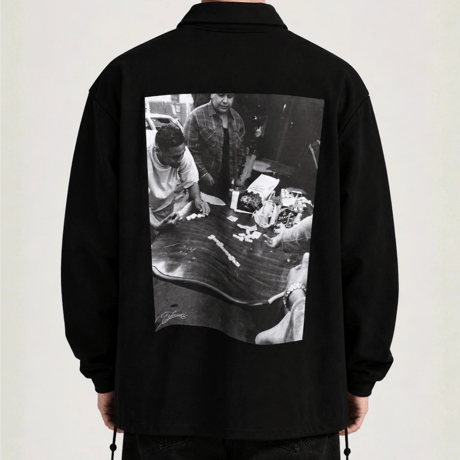ONORE■ × FUMI / DOMINO - Sweat Coach Jacket / BLACK