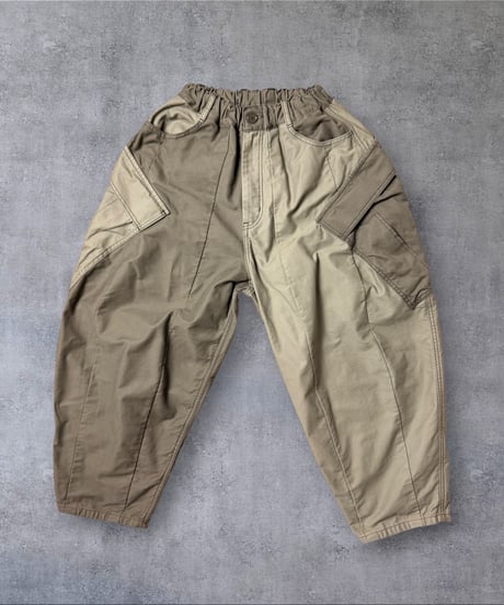 【数量限定・予約販売】アンクルリーフカーゴパンツ■ヨコムラバックサテン◾️バイカラー◾️カーキ×カーキ