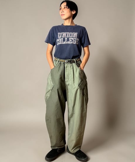 【数量限定・予約販売】アンクルリーフカーゴパンツ■ヨコムラバックサテン◾️バイカラー◾️カーキ×カーキ