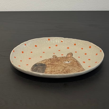都丸和也　楕円皿　カピバラ