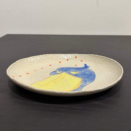 都丸和也　楕円皿　ハシビロコウ