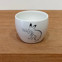 香田昌恵　鳥獣戯画カップ　兎