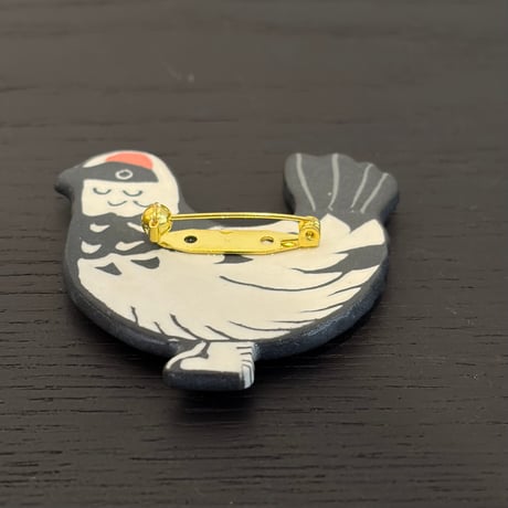 ぶんのまお　雷鳥ブローチ　右向き