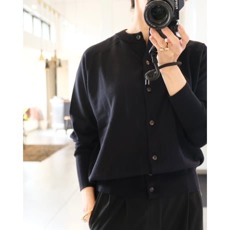 BATONER  BABY WOOL CREW NECK CARDIGAN