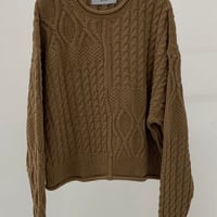 WYTE ケーブル編みΣラインクルーネックニットご予約金