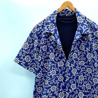 洗濯機洗いOK【LLサイズ】YUKATAカジュアルシャツ　唐葵