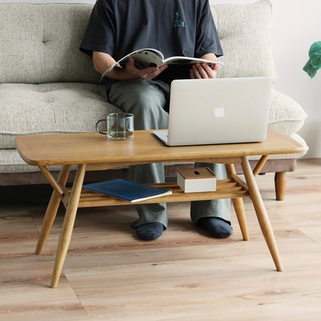 LIVING TABLE / 木の表情と抜け感のあるディテールが心地よいリビングテーブル