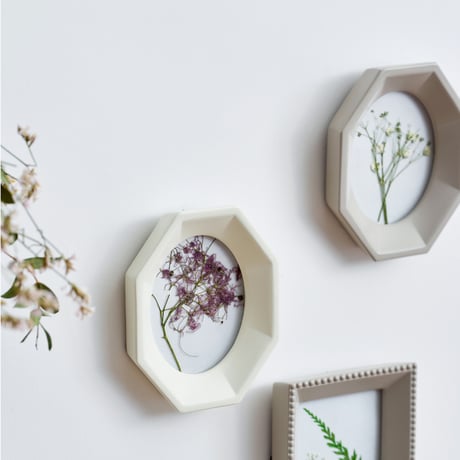 RESIN ART design FRAME / ivory , gray / オクタゴン