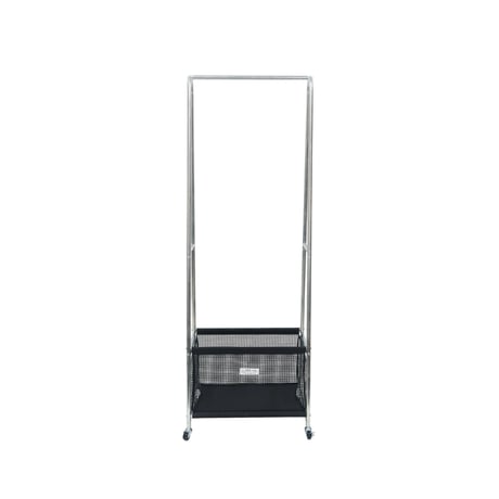 GARMENT RACK / スタイリッシュで無機質なデザインでハンガーラックとバッグや小物などを収納できるメッシュラックが一つになった使い勝手のよいラック
