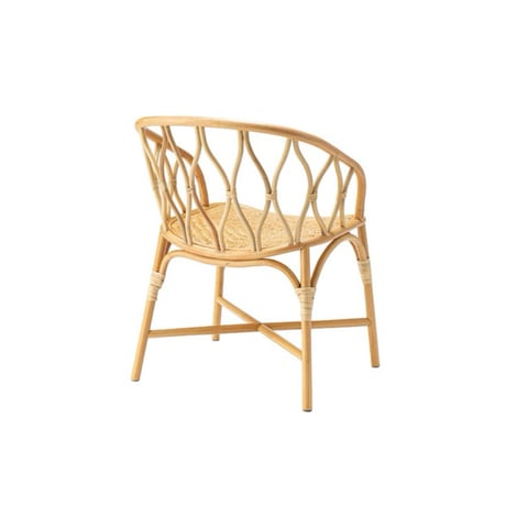 RATTAN CHAIR / 曲線を重ねた背フレームが生み出す陰影の美しさが印象的なラタンチェア / SH44.5cm