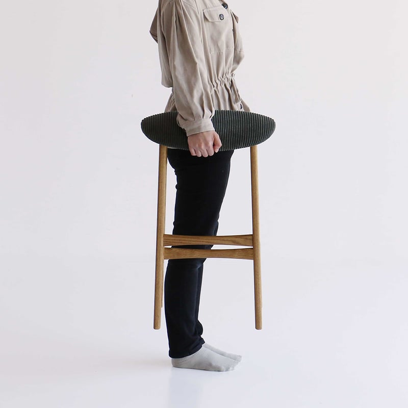 Folding Stool / アッシュ無垢材のフォールディングハイスツール / 合