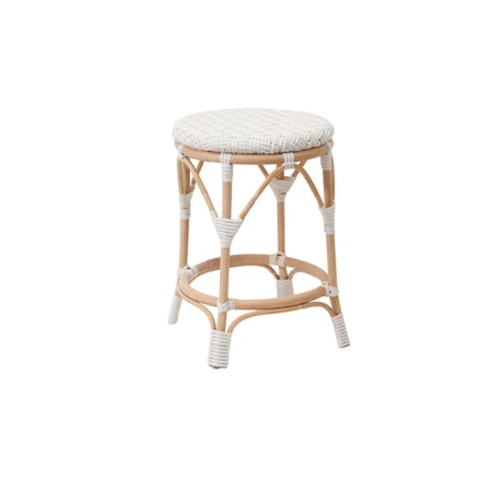 RATTAN + WHITE ROUND STOOL / 暮らしに寄り添うナチュラルラタンスツール