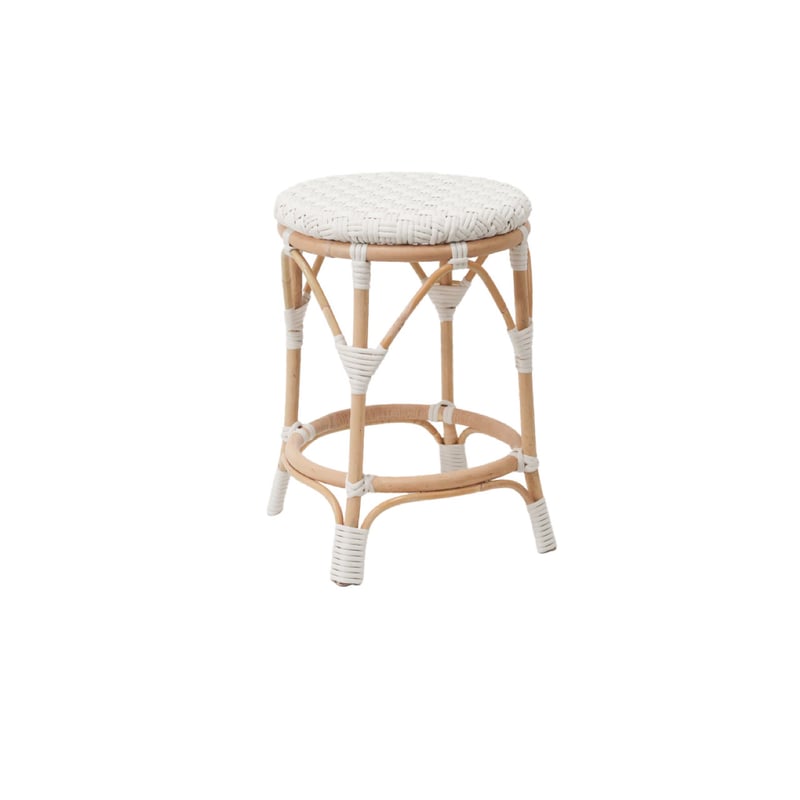 RATTAN + WHITE ROUND STOOL / 暮らしに寄り添うナチュラルラタンスツ