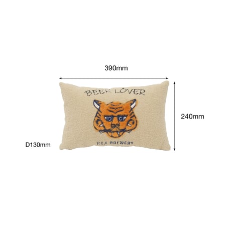 TIGER RECT CUSHION / リビングや寝室などのインテリア空間にはもちろん車内やテント内などのアウトドアシーンでも / クッション(中材)付き
