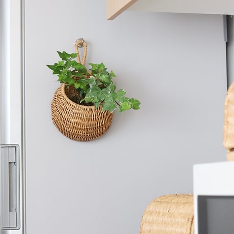 NATURAL DROP BASKET / NAIL NATURAL , BROWN / 雫型のフォルムが可愛い壁面収納にぴったりなバスケット