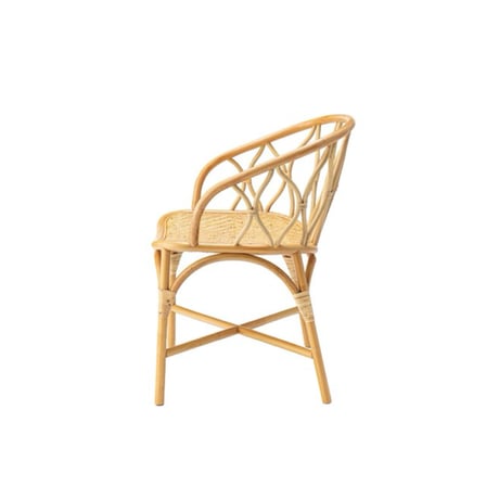 RATTAN CHAIR / 曲線を重ねた背フレームが生み出す陰影の美しさが印象的なラタンチェア / SH44.5cm