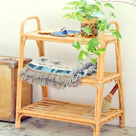 RATTAN SHELF 03 / ナチュラルなスタイリングに丈夫なラタンラック / 3段シェルフ