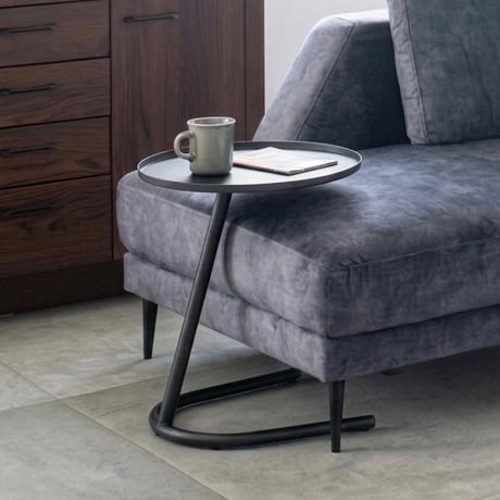 STYLISH ARK SID TABLE / シンプルでスタイリッシュなサイドテーブル / ROUND 38cm / white , black