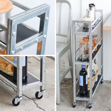KITCHEN WAGON / INDUSTRIAL / 無機質で存在感のあるデザインのキッチンワゴン /