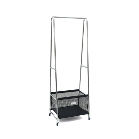 GARMENT RACK / スタイリッシュで無機質なデザインでハンガーラックとバッグや小物などを収納できるメッシュラックが一つになった使い勝手のよいラック