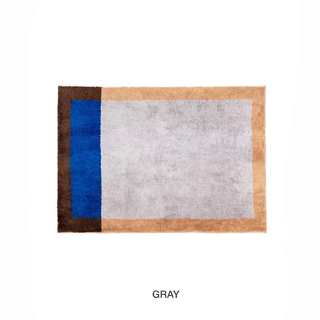 FRAME BLOCK HOOK RUG / BROWN , GRAY / 100×140cm / 130×190cm