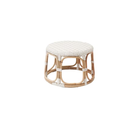 RATTAN + WHITE ROUND STOOL / 暮らしに寄り添うナチュラルラタンスツール