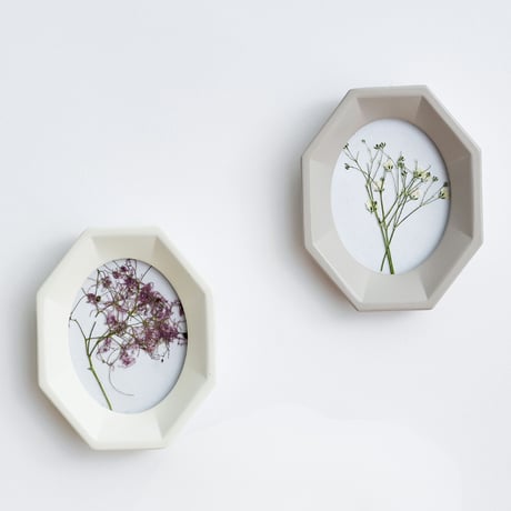 RESIN ART design FRAME / ivory , gray / オクタゴン