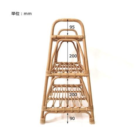 RATTAN SHELF 03 / ナチュラルなスタイリングに丈夫なラタンラック / 3段シェルフ