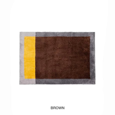 FRAME BLOCK HOOK RUG / BROWN , GRAY / 100×140cm / 130×190cm