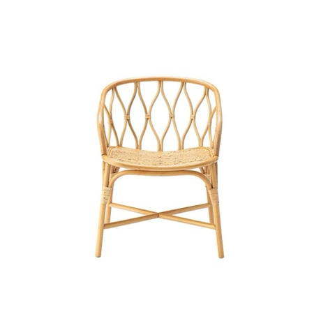 RATTAN CHAIR / 曲線を重ねた背フレームが生み出す陰影の美しさが印象的なラタンチェア / SH44.5cm
